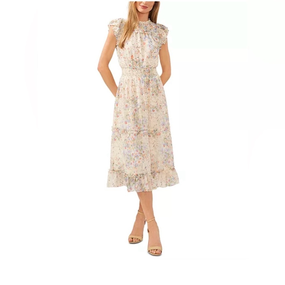 CeCe CLOSET CLEANOUT smocked floral midi dress-Size M